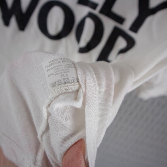 Hollywood Vintage Crop Top Wide Womens Spellout Large - Picture 6 of 8